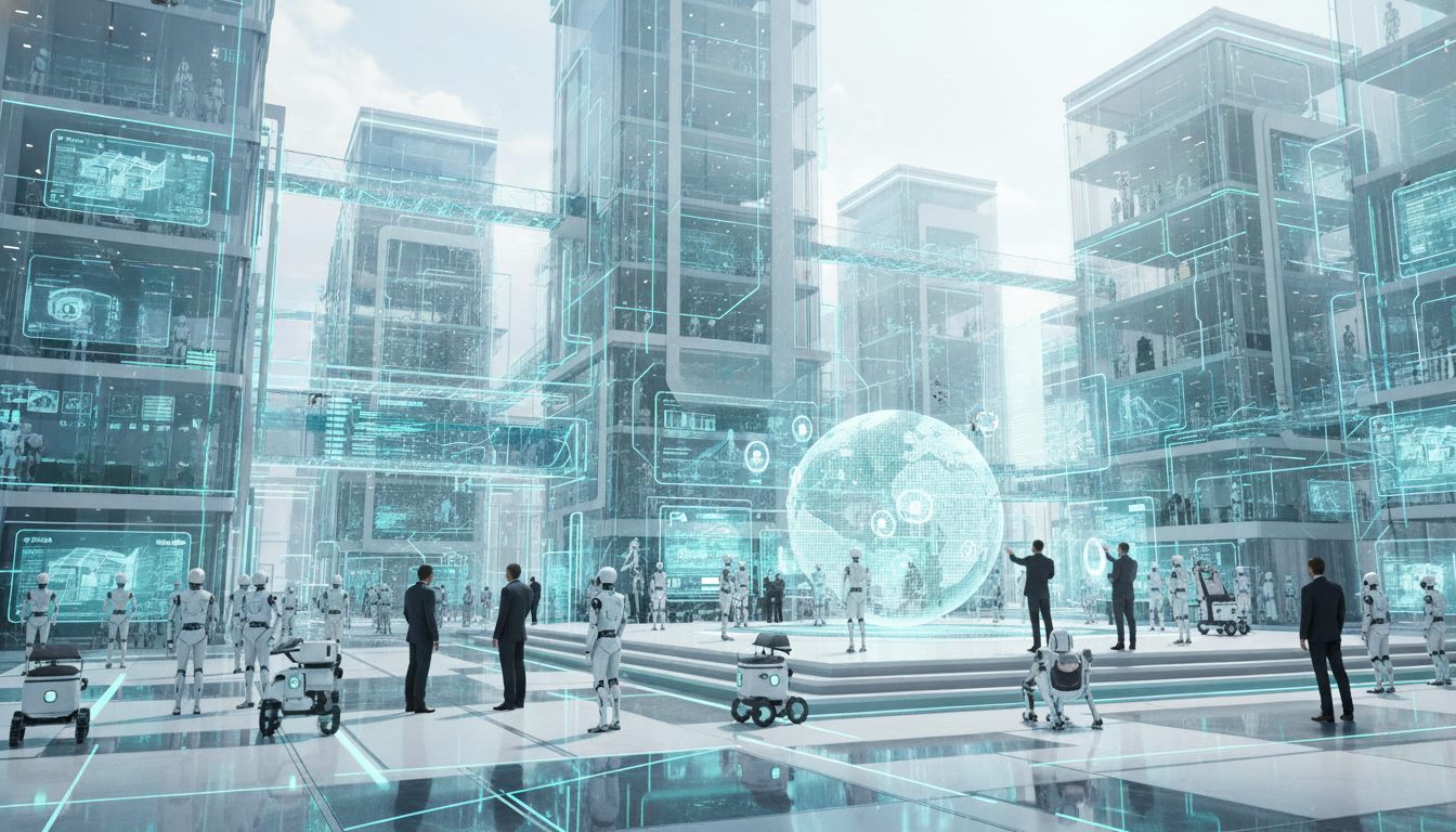Visualisierung eines digitalen Zwillings einer Produktionsumgebung mit vernetzten Robotiksystemen